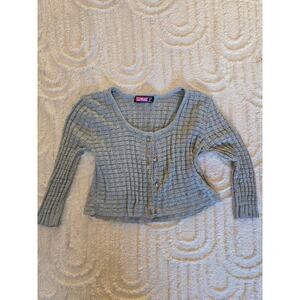 ✨ Vintage Say What? Metallic Cropped Cardigan – Size Large